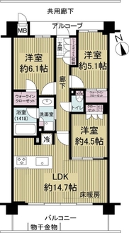 ガーデンパレス吹田千里丘Ｄｅｌｉｇｈｔの間取図