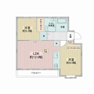 屏風ヶ浦住宅１棟の間取図