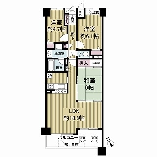オークヒルズ香里四番館の間取図