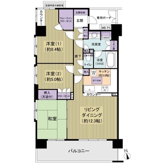 ライオンズマンション荒川遊園アクアステージの間取図