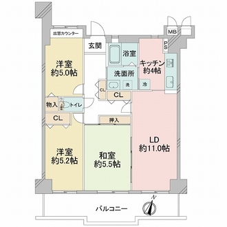 マイシティ伊丹弐番館の間取図