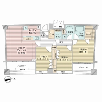 マークスプリングス・メゾンAの間取図