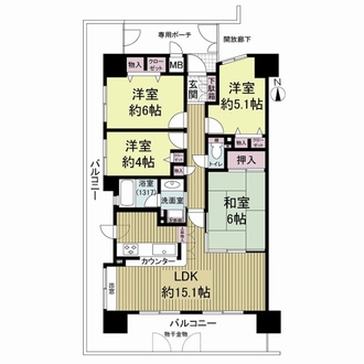 ファミール天神橋グリーンアベニューの間取図
