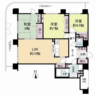 ベル・パークシティ画地ＩＩＩ　ＣＥＮＴＥＲ棟の間取図