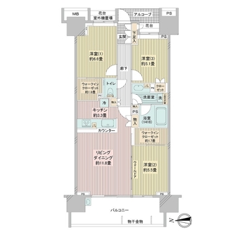 グランドメゾン狛江G棟の間取図