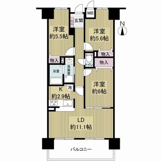 ヴィルヌーブ野江内代の間取図