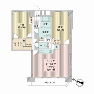 美女木ハイツの間取図