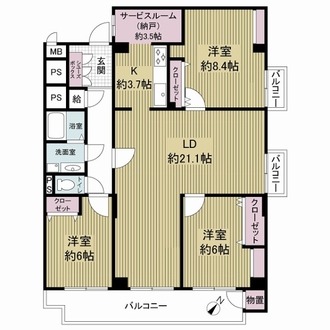 桃山台ハイツの間取図