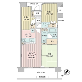 ナイスアーバンスクエア新川崎エアリーコートの間取図