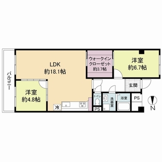 コープ野村扇町の間取図