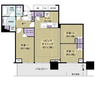 プラウドタワー武蔵小金井クロスイーストの間取図