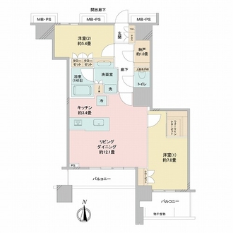 グランドミッドタワーズ大宮Sの間取図