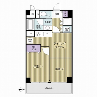 東陽町公園ハイツ１番館の間取図