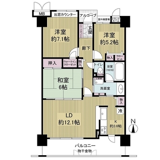 モンセーヌ住吉川公園1番館の間取図