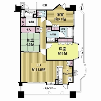 藤和今福鶴見ホームズオアシスコートの間取図