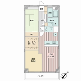 カネボウ川口グリーンマンションＢ棟の間取図