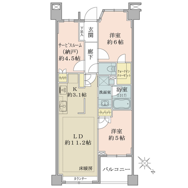 アールブラン大倉山の間取図