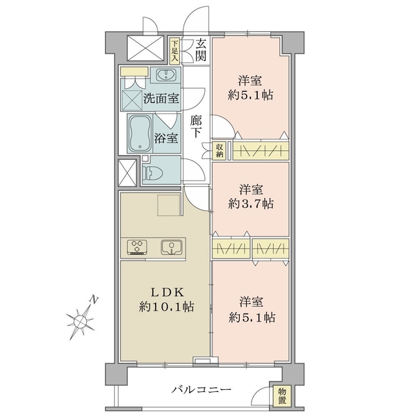 東建金町マンションの間取図