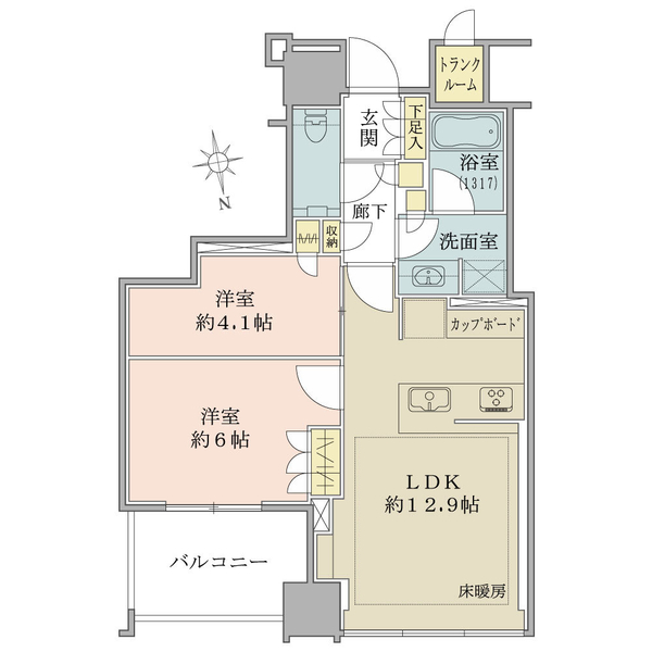 白金ザ・スカイ　西棟の間取図