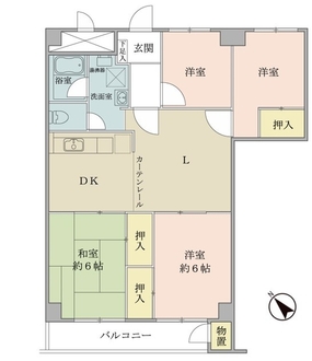 東建検見川マンションＢ棟の間取図