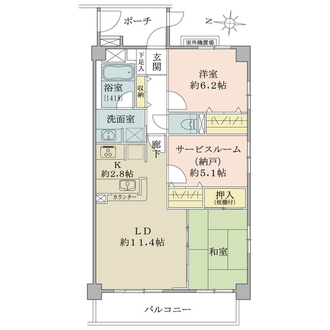 ライオンズマンション津田沼鷺沼台の間取図