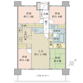 レクセルマンション幕張ブリーズの間取図