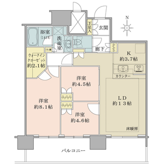 パークシティ武蔵小杉ミッドスカイタワーの間取図