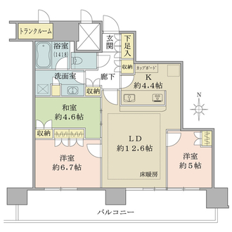 パークシティ武蔵小杉ステーションフォレストタワーの間取図