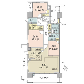 ブリリア巣鴨の間取図