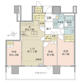 ブリリアタワー池袋の間取図