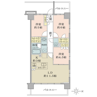 サンクレイドル北赤羽の間取図