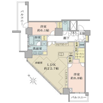ビーコンタワーレジデンスの間取図