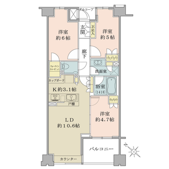 インプレスト早稲田弐番館の間取図