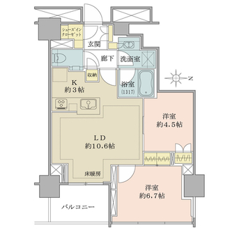 ブリリアタワー代々木公園クラッシィの間取図