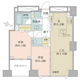 シティタワー上野池之端の間取図