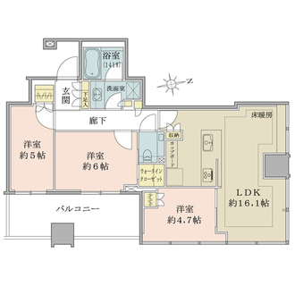 白金ザ・スカイ　西棟の間取図