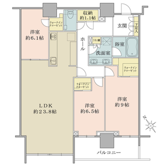 ブランズタワー芝浦の間取図