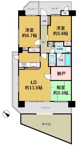 コスモ宝塚シティフォルムの間取図