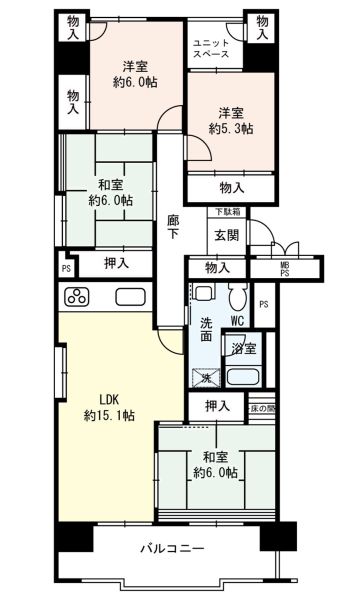 森之宮パークサイドコーポの間取図