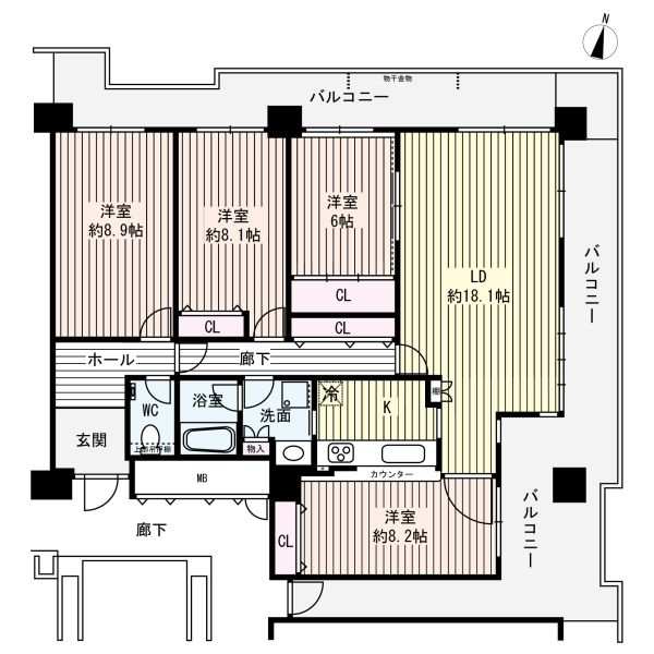 RICイーストコート参番街の間取図