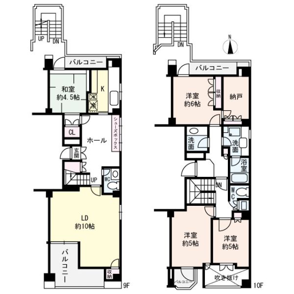 都住創松屋町住宅の間取図