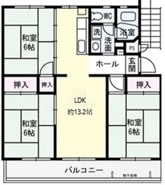 ライオンズマンションみのおH棟の間取図