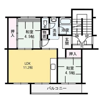 箕面粟生第二住宅弐壱号棟の間取図