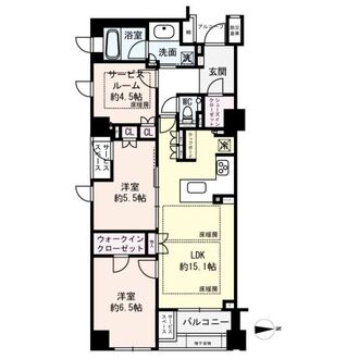 パークホームズ御所南水月邸の間取図