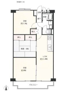 すみれ橋第二コーポ三号棟の間取図