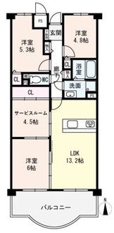 ファミールハイツ城東A棟の間取図