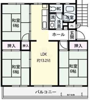 ライオンズマンションみのおH棟の間取図