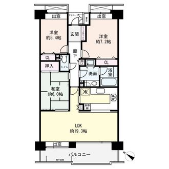 モンセーヌ南茨木　B棟の間取図