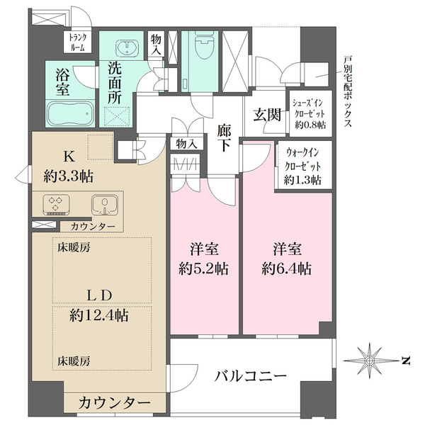 ザ・パークハウス堀川六角の間取図