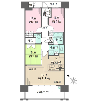 ブランズ六地蔵ユニハイムの間取図